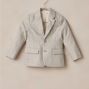 Kids Checkered Blazer - Beige